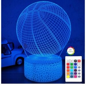 3D Basketball LED Night Light with Remote NWT